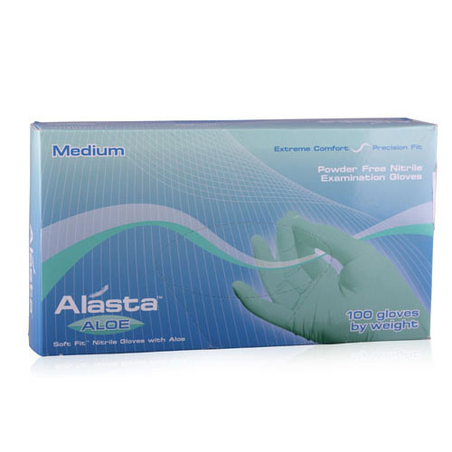 Alasta Aloe Nitrile Exam Gloves X-Small Green Non-Sterile thumbnail 9