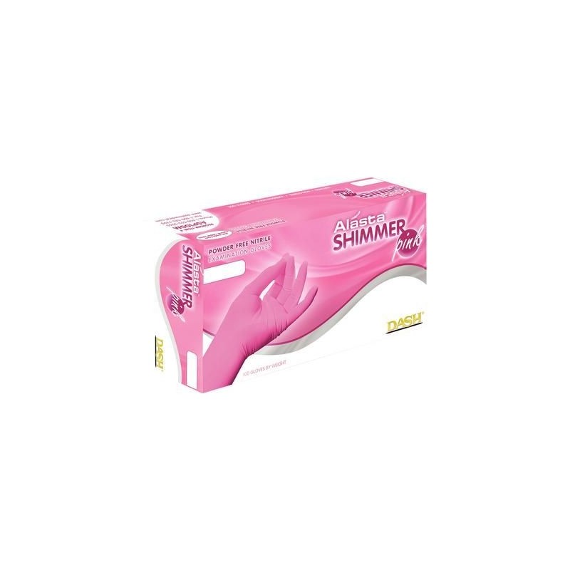 Alasta Shimmer Nitrile Exam Gloves Small Pink Non-Sterile thumbnail 9