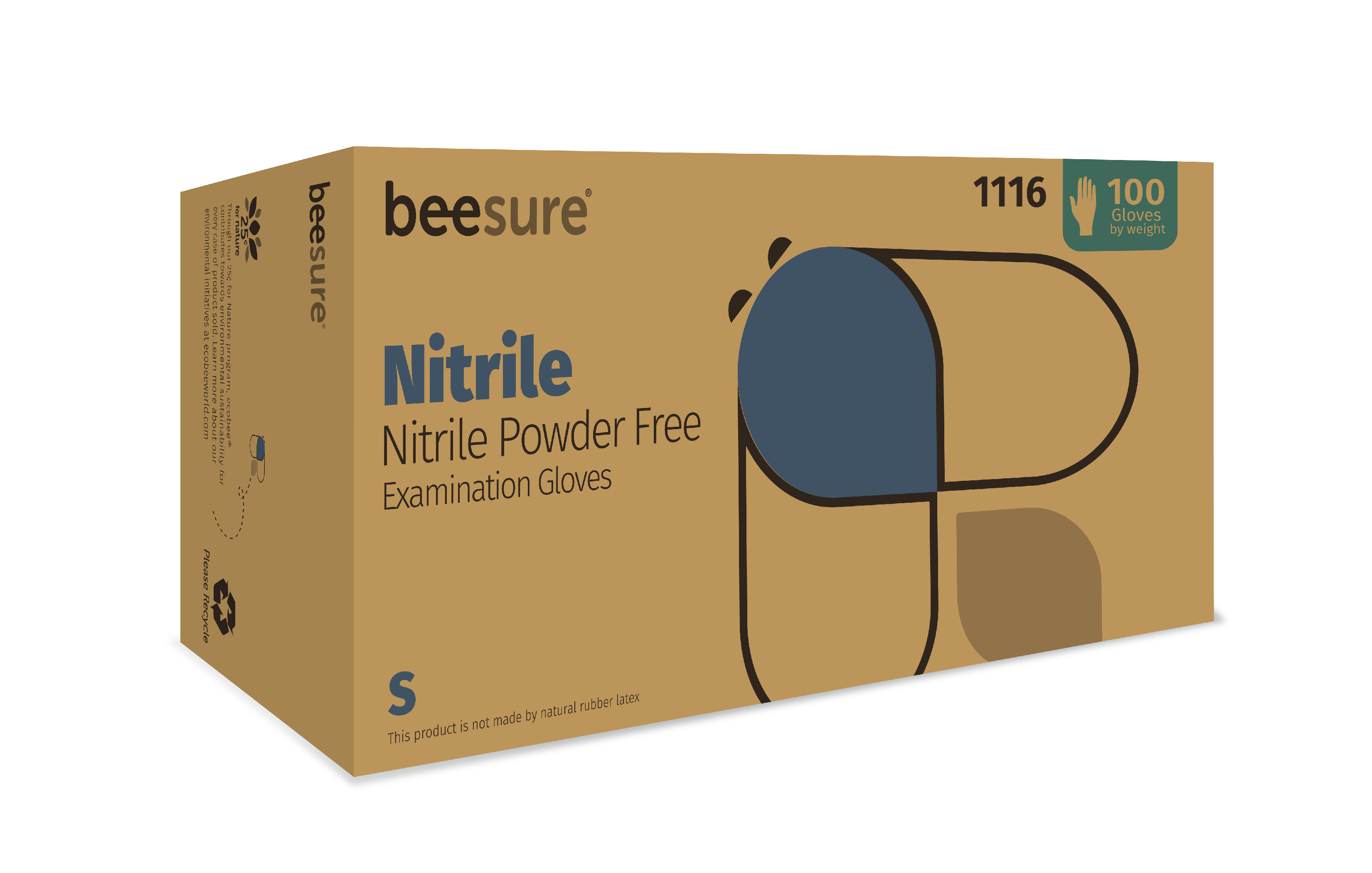 BeeSure Nitrile Exam Gloves Small Light Blue Non-Sterile thumbnail 8