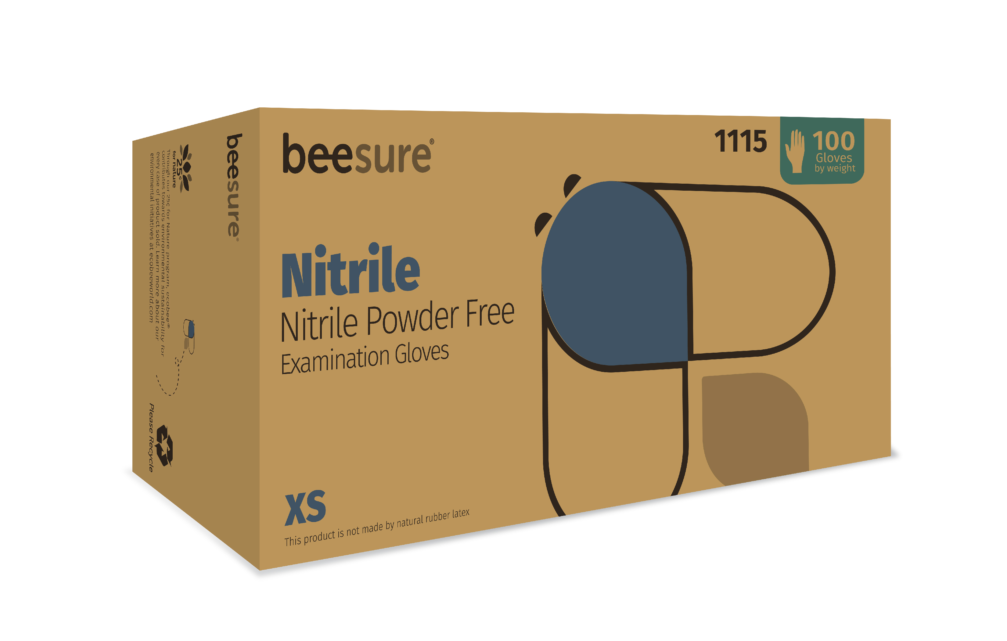BeeSure Nitrile Exam Gloves X-Small Light Blue Non-Sterile thumbnail 8