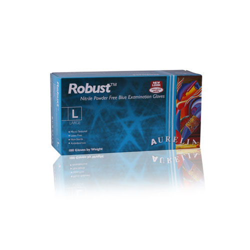 Aurelia Robust PF Nitrile Gloves 5mL Dk Blue Tex 93898 product image