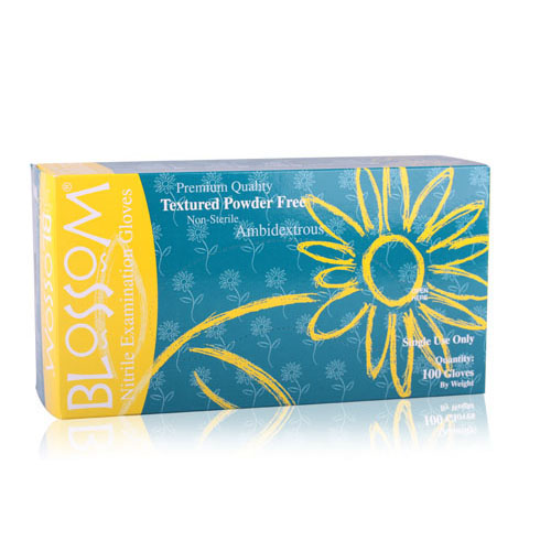 Blossom Nitrile Blue PF Gloves Small 100/Box 4226 product image