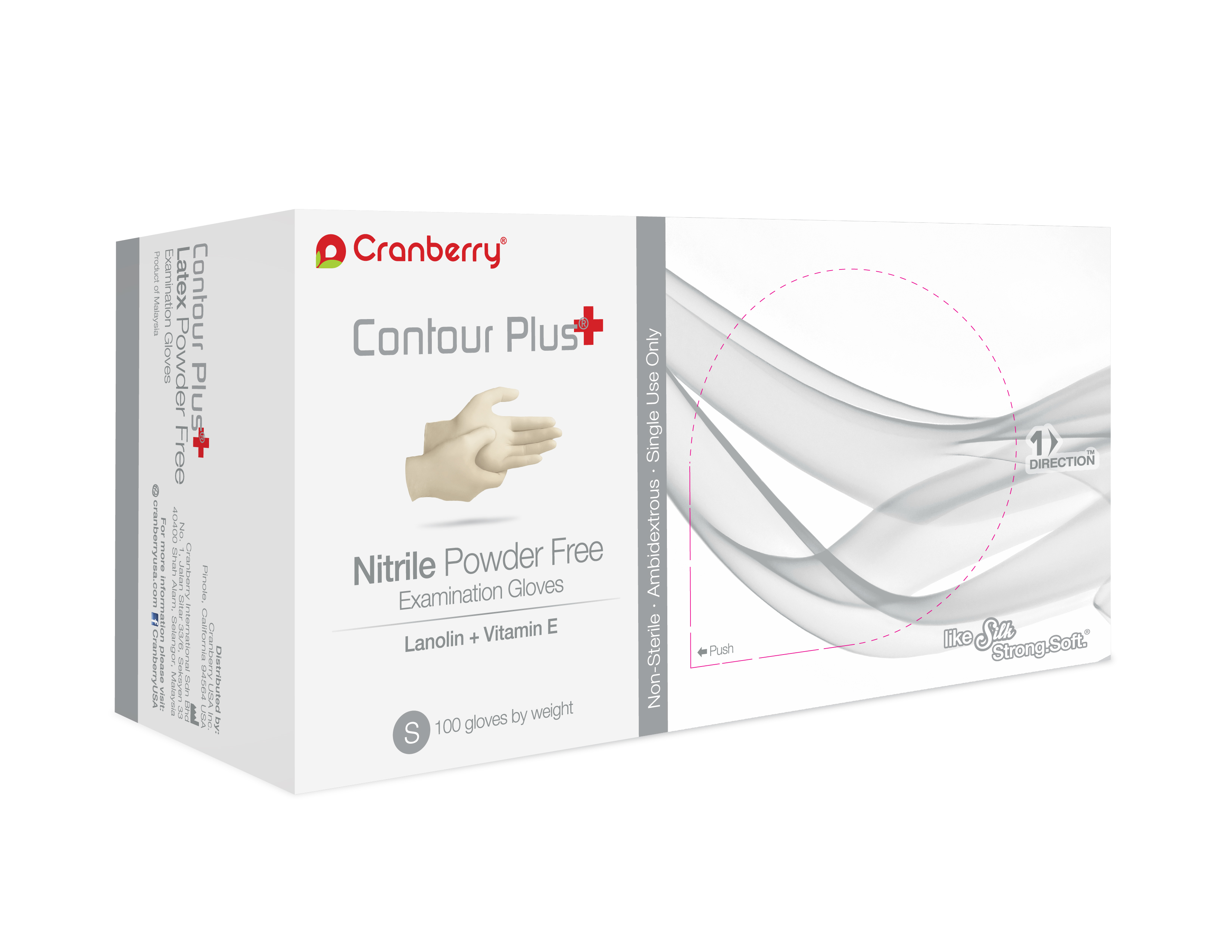 Contour Plus Nitrile Exam Gloves Small Standard White Non-Sterile thumbnail 8