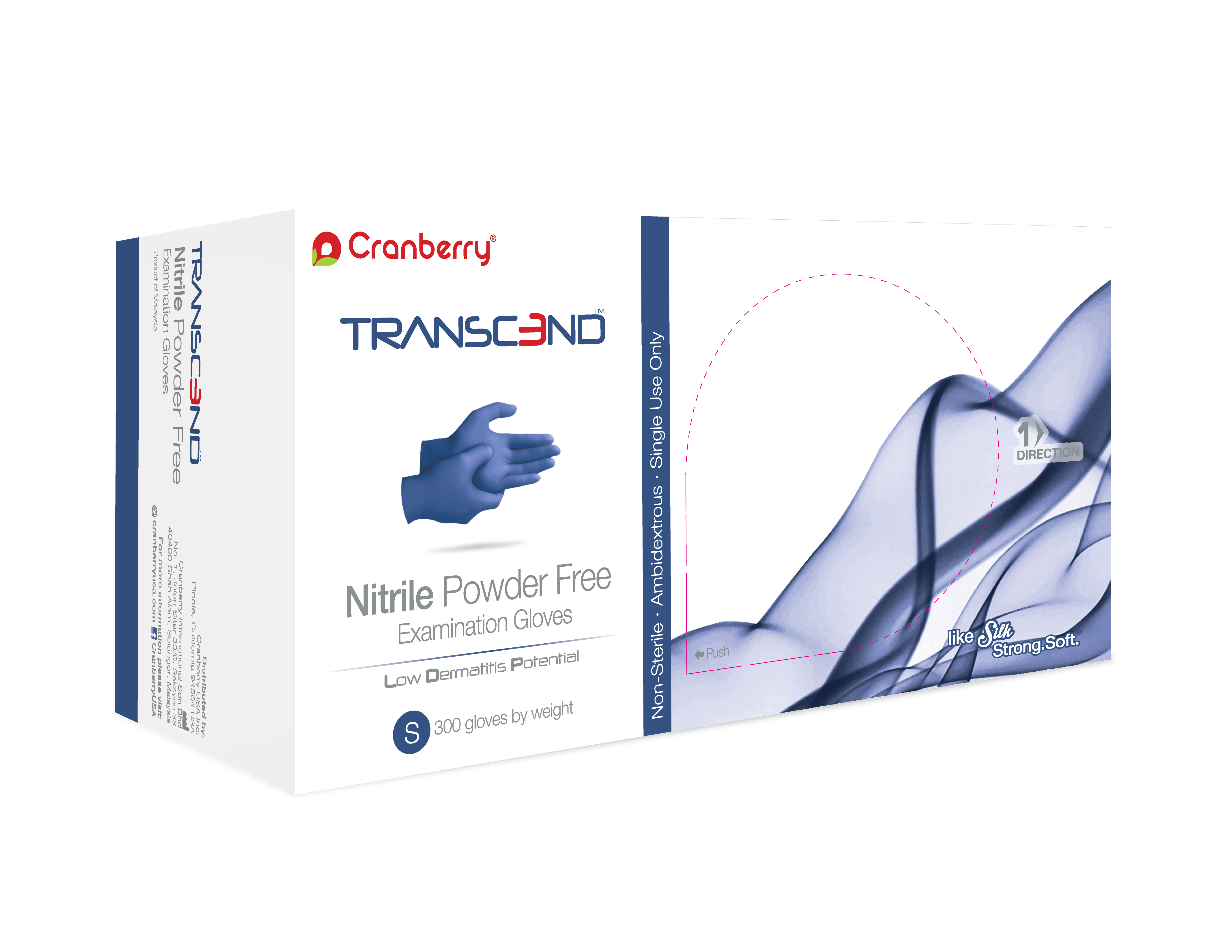 Transcend Nitrile Exam Gloves Small Matte Blue Non-Sterile thumbnail 9