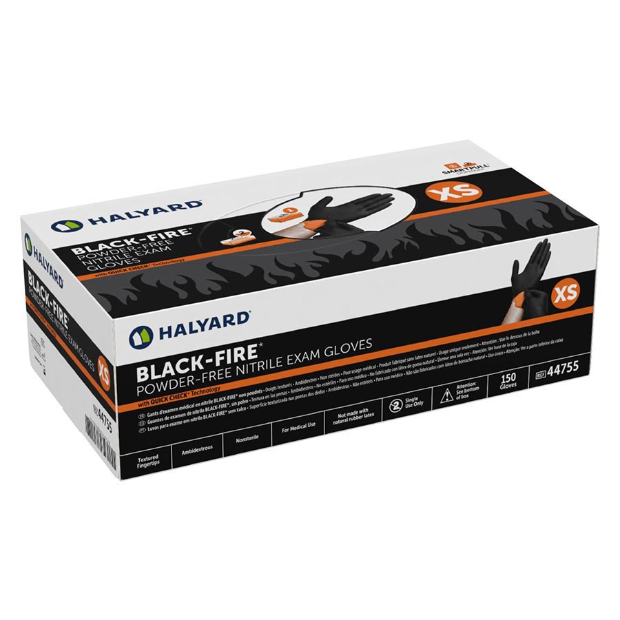 Black-Fire Nitrile Exam Gloves Small Black / Orange Non-Sterile 150/Bx thumbnail 7
