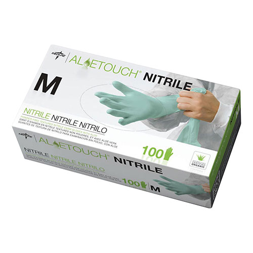 Medline Aloetouch Nitrile PF Gloves X-Small 100/Box MDS195083 product image