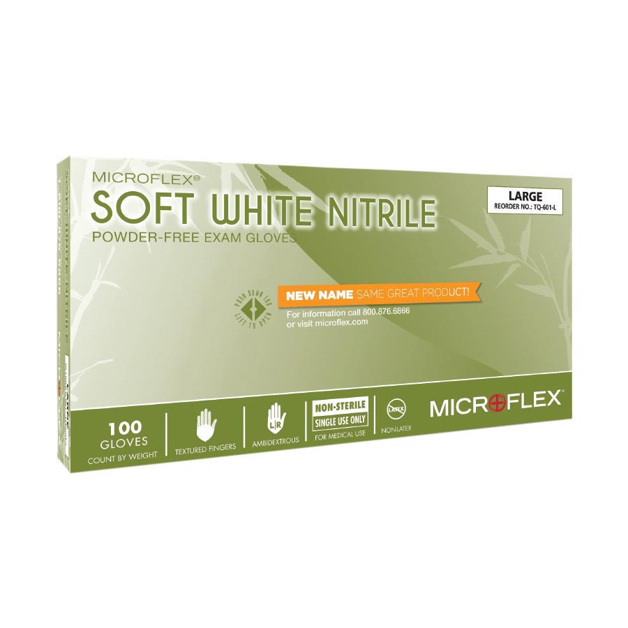 Tranquility Nitrile Gloves, Powder-Free, Large, White, 100/Box, TQ-601-L thumbnail 9