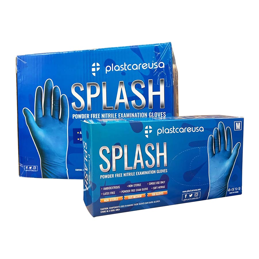 ***Extended BO***Splash PF Nitrile Exam Gloves 3.5ml Blue Medium 100/Box NIT6032 product image