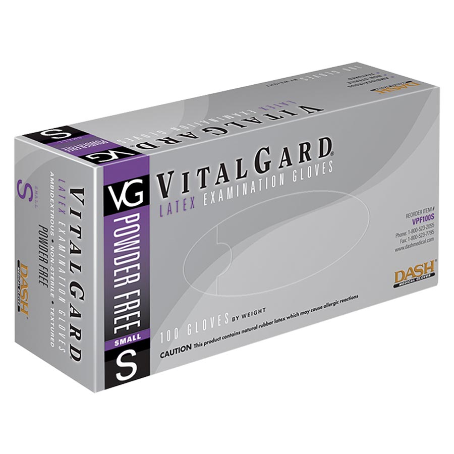 VitalGard Latex Exam Gloves X-Large Natural Non-Sterile thumbnail 3