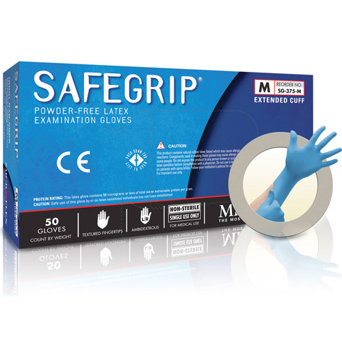 MICROFLEX SafeGrip Exam Gloves Small Extended Blue Non-Sterile thumbnail 3