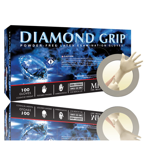MICROFLEX Diamond Grip Latex Exam Gloves X-Large Natural Non-Sterile 100/Bx thumbnail 7
