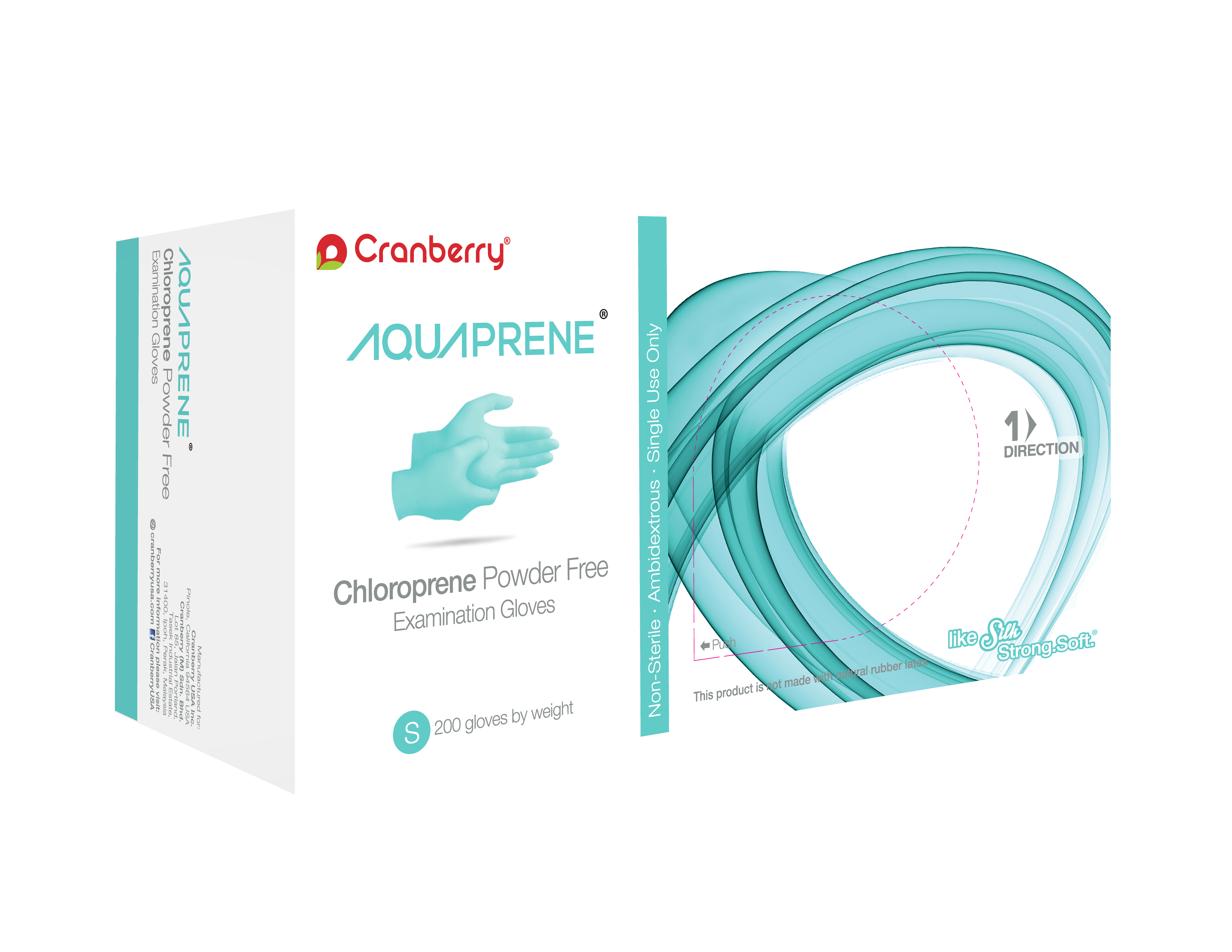 AquaPrene Chloroprene Exam Gloves, Powder-Free, Small, 200/Box, CR3026 thumbnail 9