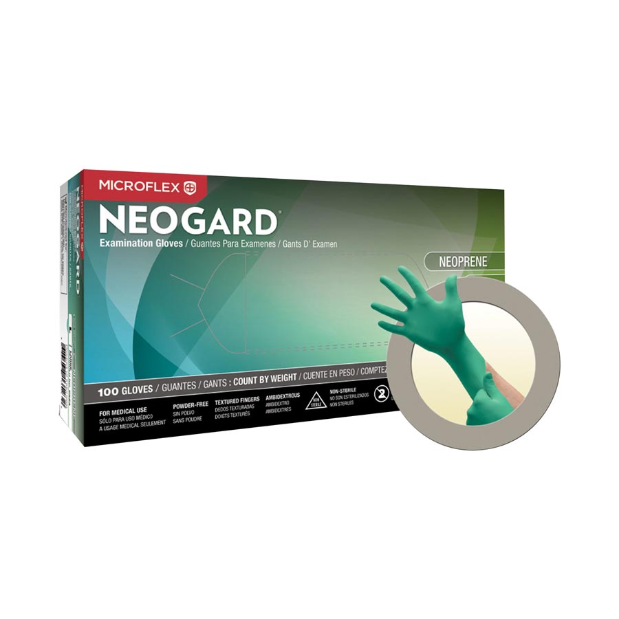 Neogard C52 Chloroprene Gloves, Powder-Free, Large, Green, 100/Box, C523 thumbnail 8