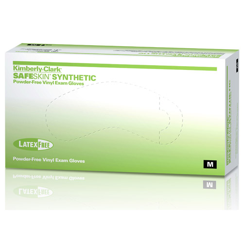 Synthetic Vinyl Exam Gloves Large Clear Case of 10 thumbnail 2