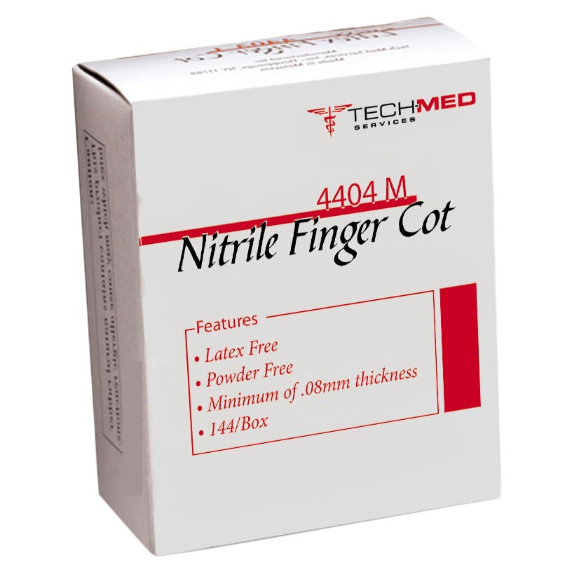 Tech-Med Nitrile Pre-Rolled Finger Cots X-Large White 144/Bx product image