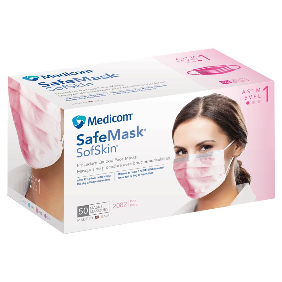 SafeMask SofSkin Procedure Earloop Face Masks, ASTM Level 1, Lavender, 50/Box, 2083 thumbnail 8