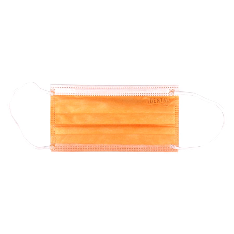 Dental City Earloop Masks 4 PLY Super Soft Tangerine Orange 50/Box ASTM3 ***Discontinued when deplet product image
