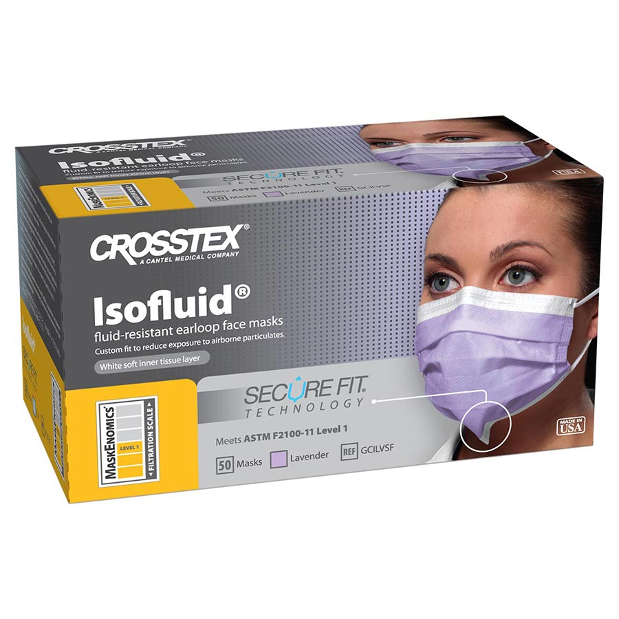Isofluid SecureFit Earloop Masks, Lavender, 50/Pk, CGILVSF thumbnail 8