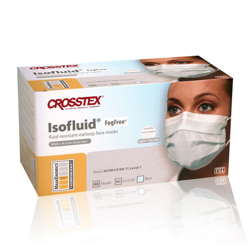 Isofluid SecureFit FogFree Earloop Masks, Blue, 40/Pk, GCICXBSF thumbnail 7