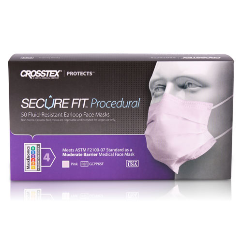 SecureFit Procedural Earloop Masks, ASTM Level 2, Pink, 50/Pk, GCPPKSF thumbnail 9