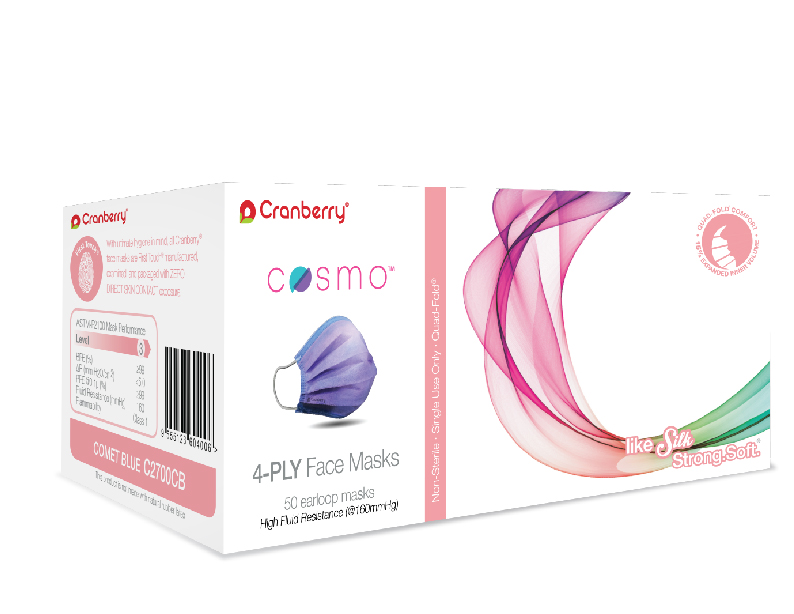 Cranberry - COSMO Face Mask Comet-Blue L3 50/Box thumbnail 13