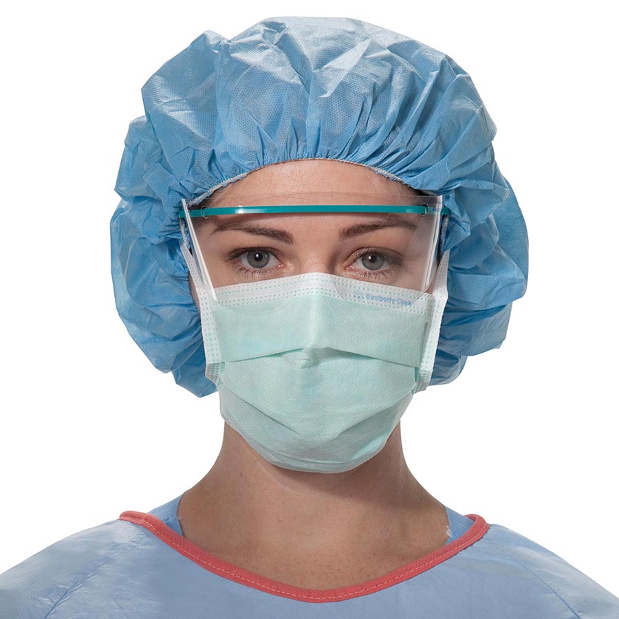 FluidShield Fog-Free Mask ASTM Level 1 Green 50/Bx product image