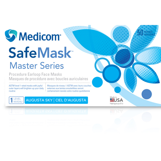 Safe+Mask Master Series Procedure Earloop, ASTM Level 1, Augusta Sky, 50/Box, 2050 thumbnail 8