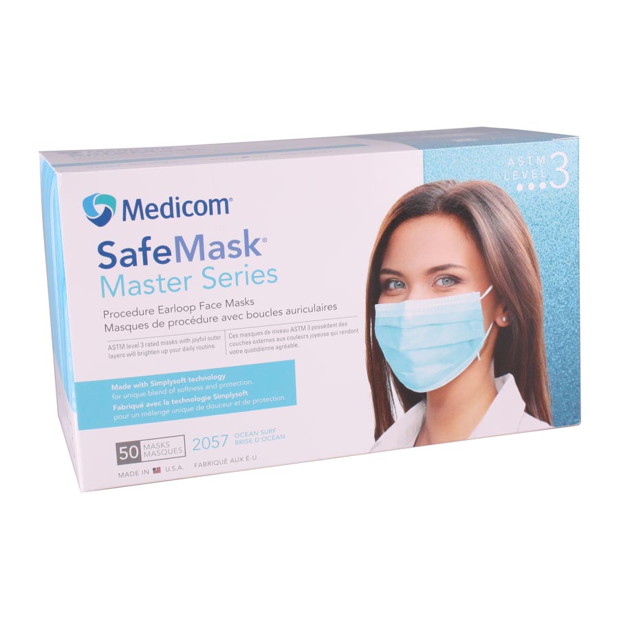 SafeMask Master Series Procedure Earloop, ASTM Level 3, Ocean Surf, 50/Box, 2057 thumbnail 9