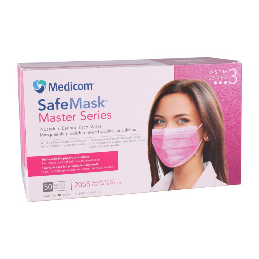 SafeMask Master Series Procedure Earloop, ASTM Level 3, Azalea Festival, 50/Box, 2058 thumbnail 9