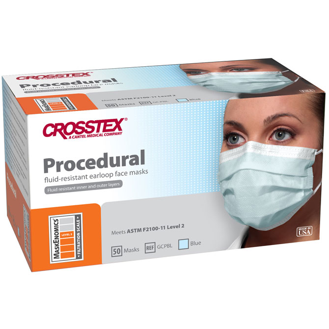 Procedural Earloop Face Masks, ASTM Level 2, Blue, 50/Pk, GCPBL thumbnail 9