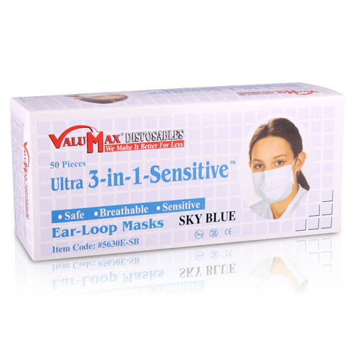 Ultra 3-in-1™ Procedural Pink Pleated Ear Loop Face Mask ASTM Filtration Level 3 Box of 50 thumbnail 2