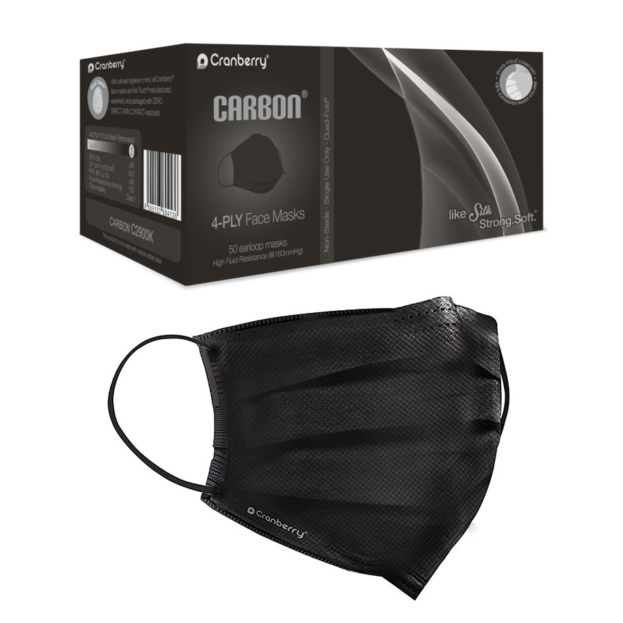 BeeSure Earloop Face Masks, ASTM Level 3, Black, 50/Pk, C2900K thumbnail 9