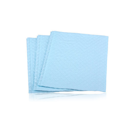 Choice Patient Bib 2 Ply Tissue / Poly Back 13 in x 18 in Blue Disposable 500/Ca product image