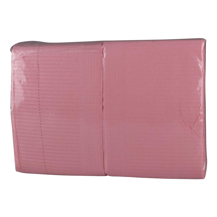 Plastcare Patient Bibs Mauve/Pink 2Ply+Poly 13x18 (EURO) 500/Case product image