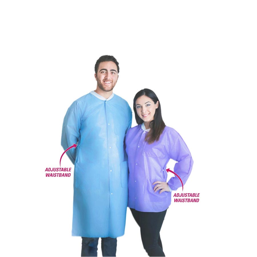 FitMe PPE Lab Coat Large Ceil Blue 50/Ca thumbnail 4