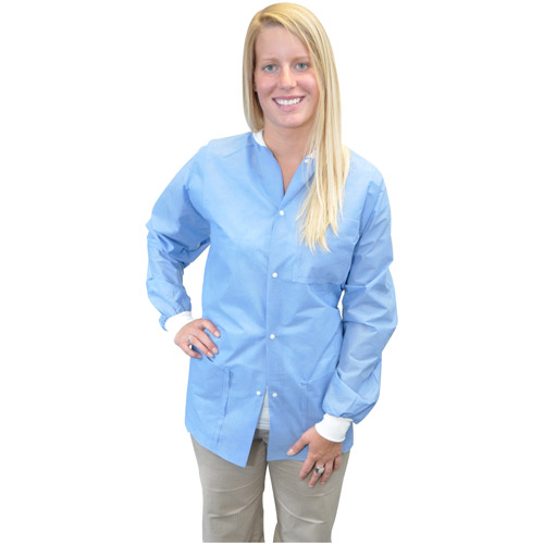 Maytex Blue Autoclavable/Disposable Lab Jacket X-Large Latex-Free Fluid Resistant Pack of 30 thumbnail 2