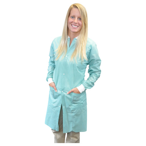 Maytex Blue Autoclavable/Disposable LabCoat X-Large Latex-Free Fluid Resistant Pack of 30 product image