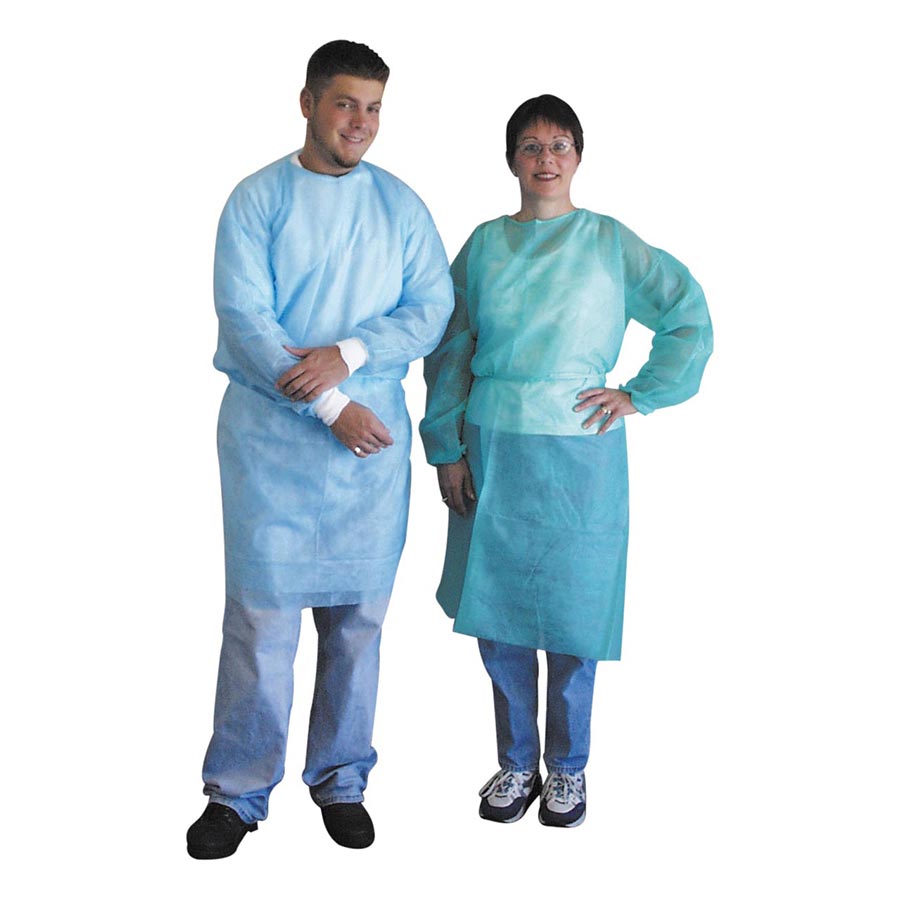 Isolation Gowns with Elastic Cuffs, Blue, 50/Pk, 3230B thumbnail 3