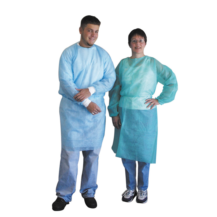 Isolation Gowns with Knit Cuffs, Blue, 50/Pk, 3260B thumbnail 3