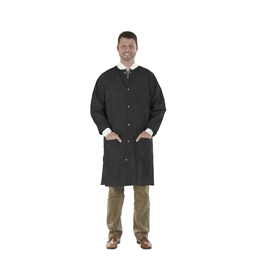 SafeWear Hi-Perform Lab Coat Black Small 12/Pk, 8119-A thumbnail 5