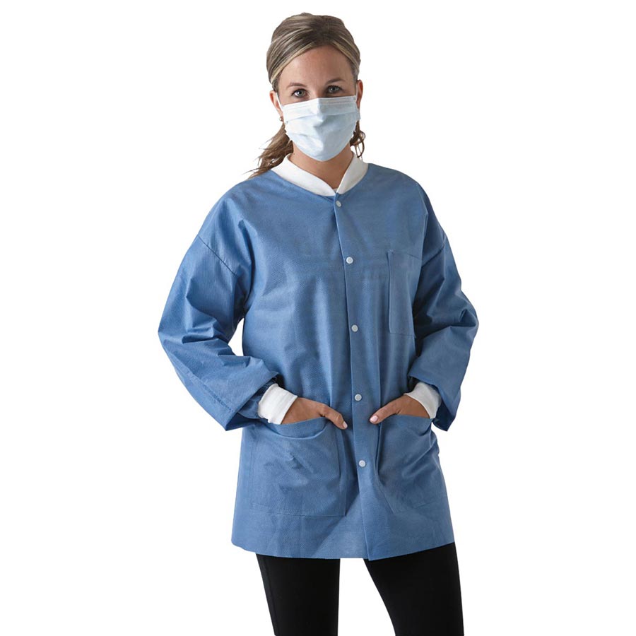 SafeWear Disposable Hipster Jacket, Extra Large, Deep Blue, 12/Pk, 8101-D thumbnail 9