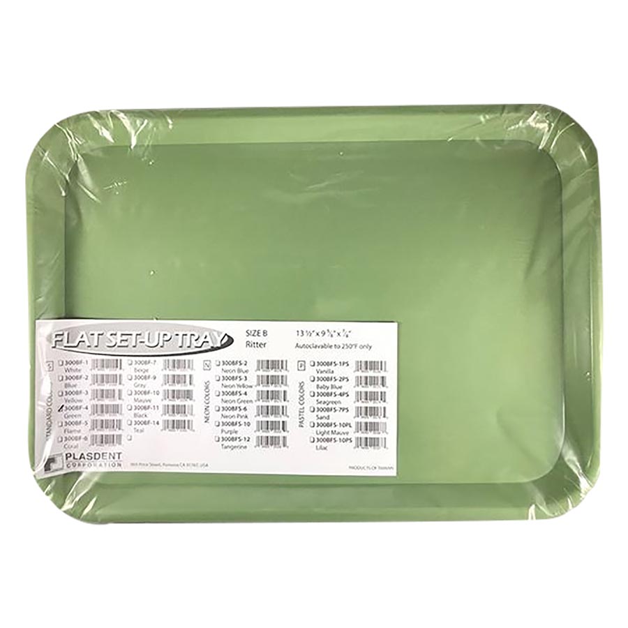 Set-Up Plastic Flat Trays, # B, Green, 1/Pk, 300BF-4 thumbnail 7