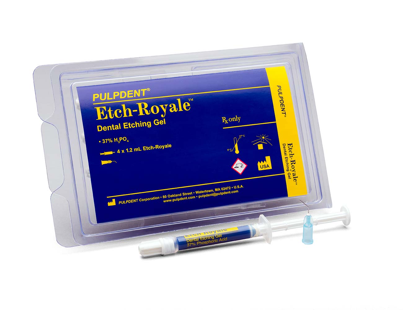 Etch Royale Dental Etching Gel, 37% Phosphoric Acid, Syringe Kit, 1.2 ml, Dark Blue, 4/Pk, ER product image