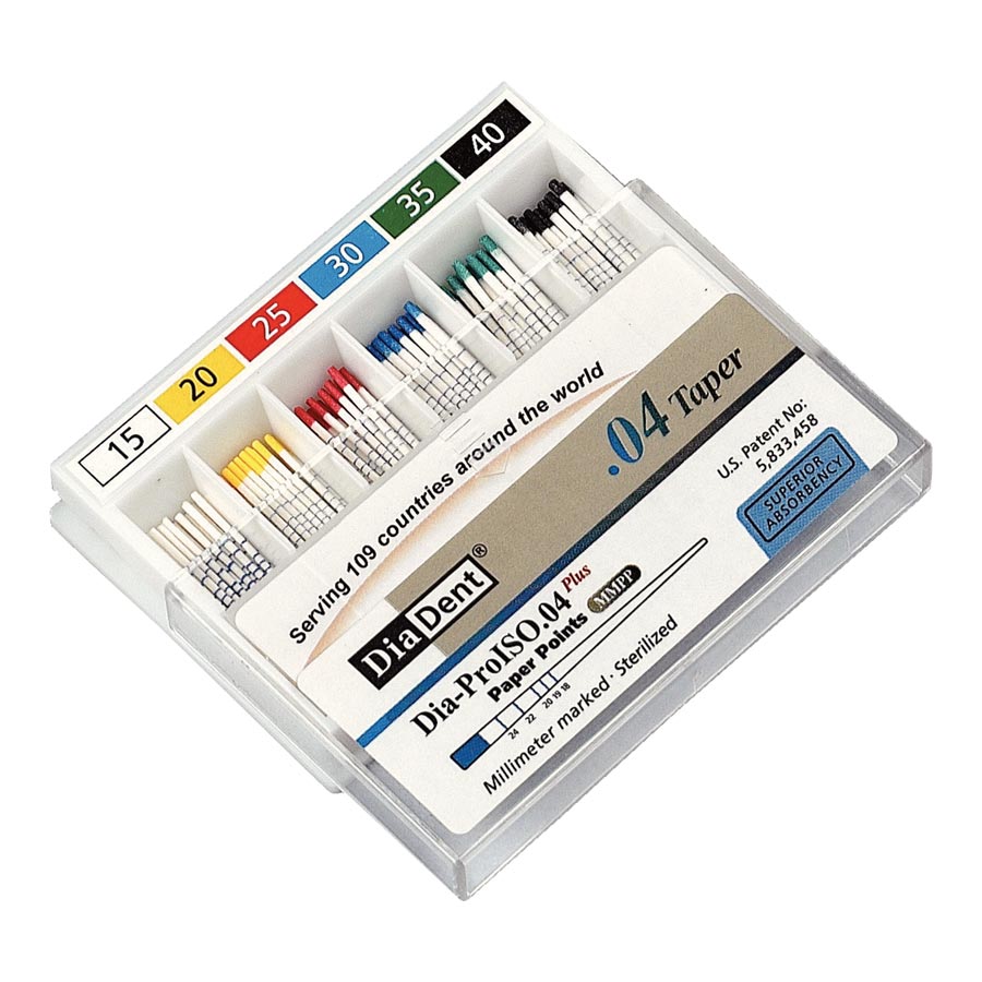 DiaDent® Millimeter Marked Paper Points DIA-ProISOGT .04 Taper #15-40 Spill Proof Pack of 100 thumbnail 2