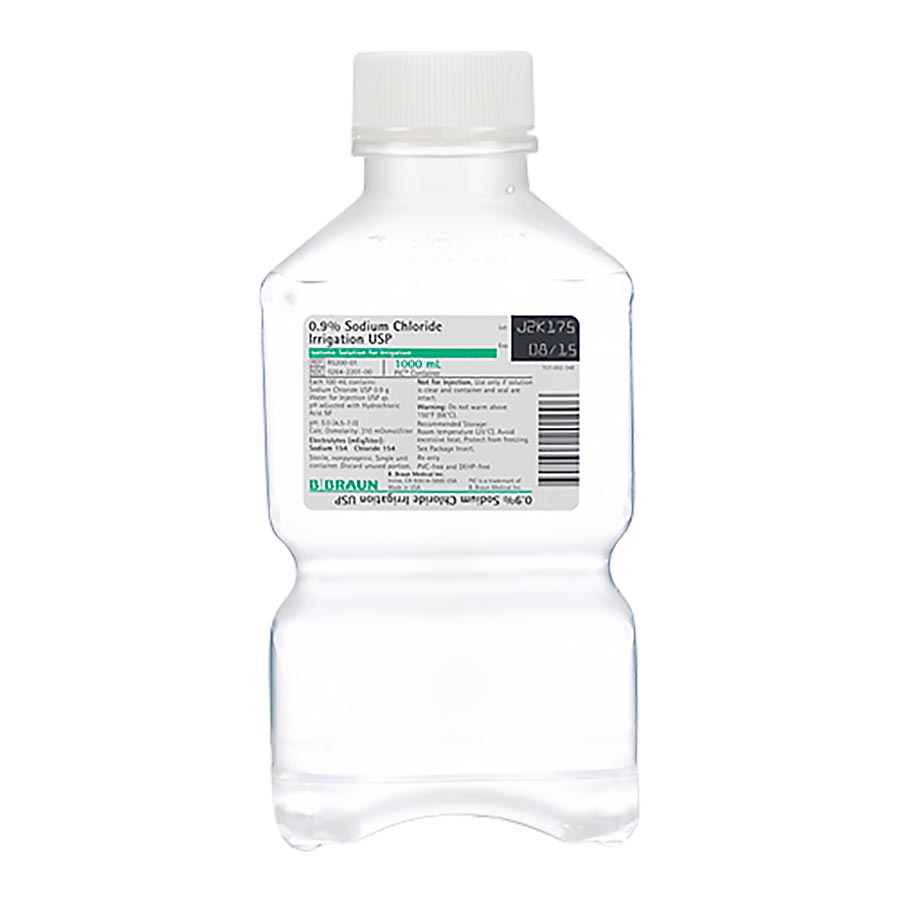 Sodium Chloride 0.9% 1000mL Bottle For Irrigation 16/Case product image