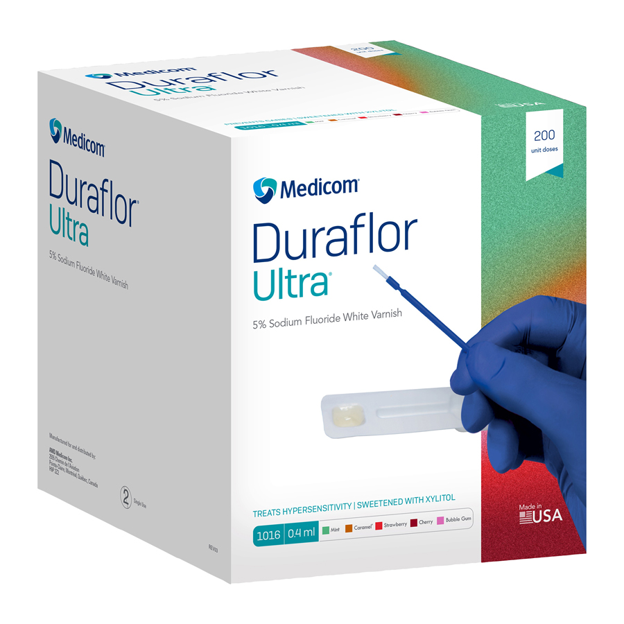 Duraflor Ultra Fluoride Treatment Vrnsh UD 5% NaF 0.4 mL Strawberry White 200/Bx product image