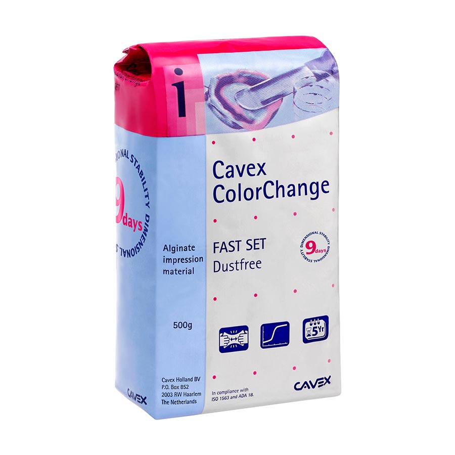 Cavex ColorChange Dust Free Alginate 1 Lb Pouch Package Fast Set 500gm thumbnail 7