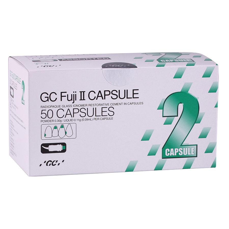 GC Fuji II Glass Ionomer Capsule 22 Yellow Brown Refill 50/Bx thumbnail 3