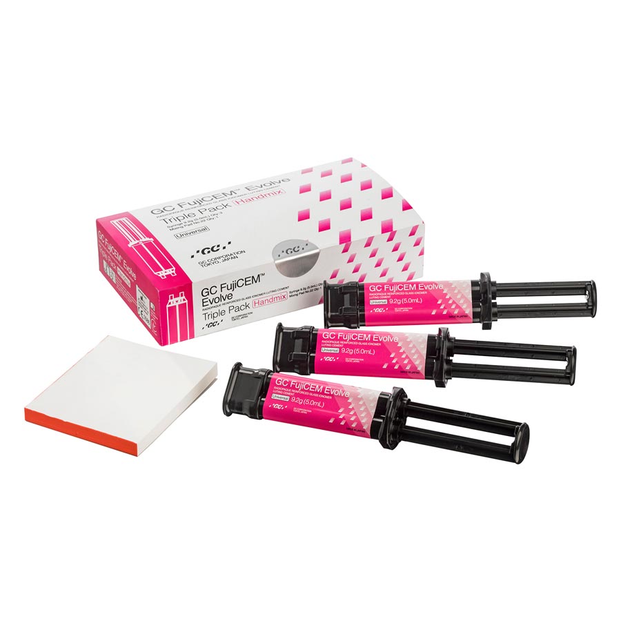 GC FujiCEM Evolve Resin Glass Ionomer Handmix Cement White Trpl Pk Rfl 3/Pk thumbnail 8