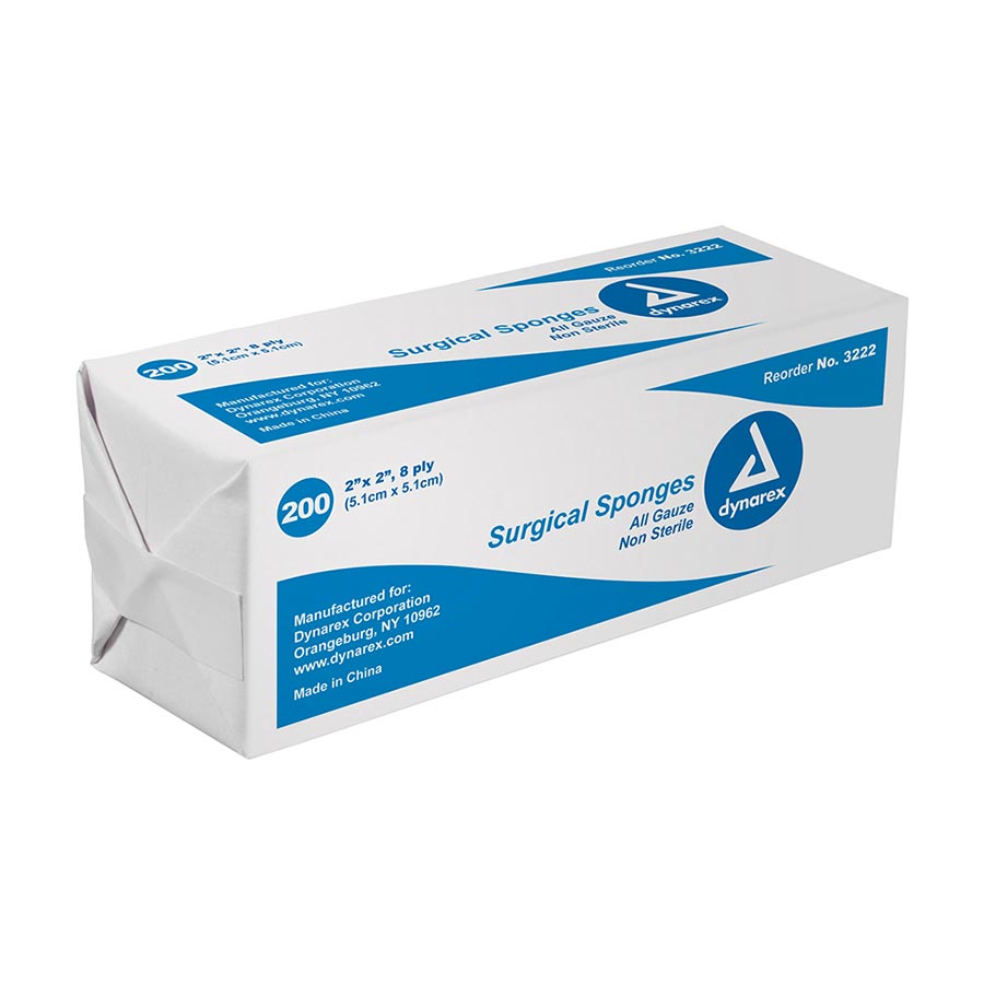 100% Cotton Gauze Sponge 2x2" 8 Ply Non-Sterile LF thumbnail 2